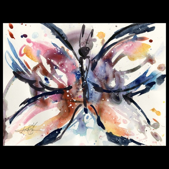 Original Watercolor Butterfly Painting - Butterfly Magic 1 - Picture 4 of 4